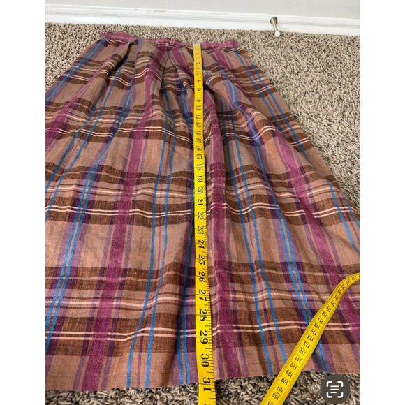 Vintage Limited Editions Pleated Brown Plaid Midi Skirt Sz 10 Academia Preppy - Picture 8 of 8